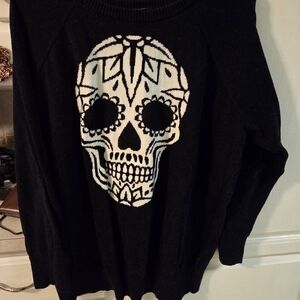 Torrid Black and White Skull Sweater
